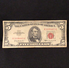 RARE OLD 1963 RED SEAL NOTE $5 DOLLAR BILL A36084403A BOOKEND LETTERS