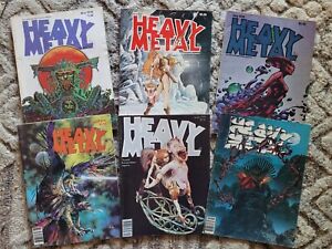Heavy Metal Magazine Lot of 6 Issues May-Aug 1978, & Jan & July of 1978