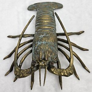 New ListingVintage Brass Crawdad Crayfish Crawdaddy Crawfish Crustacean Wall Hanger Décor