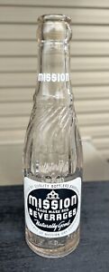 New ListingVintage Mission Beverages 7 Oz Clear Glass ACL Soda Pop Bottle Michigan