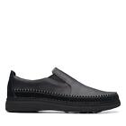 Clarks Mens Nature 5 Walk Black Leather Casual Slip-On Loafer Shoes