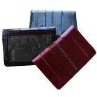 Genuine Eel Skin Leather Trifold Wallet Credit Card Wallet Men's Purse