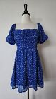 Anthropologie Dress New Size Small Blue Floral Romantic Boho Retro Peasant Chic