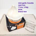 NEW Le Creuset Enameled Cast Iron Petite Cocotte Mini Garlic Roaster Almond Dune