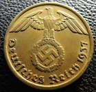 Third Reich Germany  WW2-Era 10 Reichspfennig (Pfennig) Bronze Coin Genuine!!