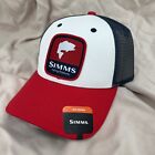 Simms Fishing Snapback Hat Red, White, & Blue Trucker Cap Mesh Bass Patch Logo