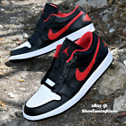 Nike Air Jordan 1 Low Shoes Black Fire Red White 553558-063 Men's Sizes NEW