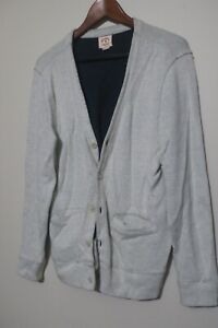 Brooks Brothers Red Fleece Men's Soft Gray Cotton Cardigan Sweater Size S