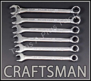 CRAFTSMAN HAND TOOLS 6pc POLISHED Chrome METRIC MM 12pt Combination Wrench set