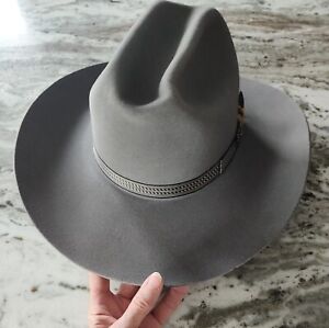 Resistol 3X Beaver Western Cowboy Hat Granite Gray 7 1/2 Vintage - SHARP!