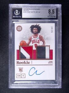 New Listing2019-20 Encased Coby White RC Rookie Encased #236 Dual Patch Auto BGS 8.5/10