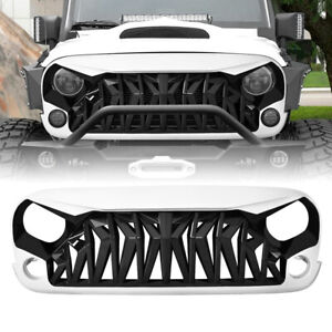 White & Black Shark Grille Replacement Grill Fit 07-18 Jeep Wrangler JK JKU ABS (For: Jeep)