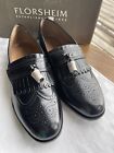MENS Florsheim Brinson Black Leather Wingtip Kilted Tassel Loafer Shoe 10EEE 3E