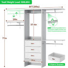 5FT Small Closet System with 3 Fabric Drawers 60 Inches Walk In Closet Organizer