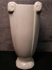 McCoy Pottery Collectable White Round Tall Pedestal Vase Vintage 1941 Cracked