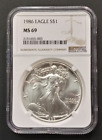 1986 $1 Silver American Eagle NGC MS 69