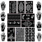 18 Sheets Henna Tattoo Stencil Kit, 97 PCS Temporary Glitter Airbrush Flower Tat