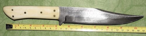 Full Tang DAMASCUS CLIP POINT KNIFE With CAMEL BONE Handle Plus LEATHER SHEATH