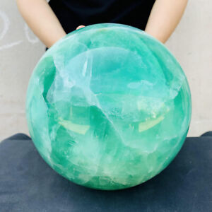 24.24LB Natural Green Flourite Quartz Crystal Sphere Mineral Specimens Healing
