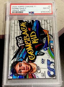 2020 Topps Chrome F1 #8 PIERRE GASLY TRACK TAGS PSA 8 NM-MT