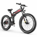 Electric Folding Mountain Bicycle Snow E-bike 26'' 500 48V Fat Tire for Adults#