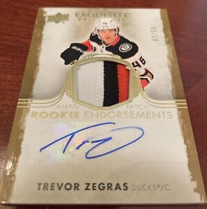 TREVOR ZEGRAS 2021-22 The Cup Exquisite Rookie Card RC Auto Autograph Patch /50