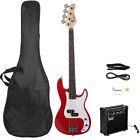 Glarry GP Hot Red 4 String Bass Stereo Guitar Kit w/ 20W AMP & Accessories Gift