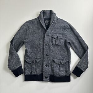 J.Crew Mens Shawl Collar Knit Cardigan Sweater Gray Size Small Outerwear Fleece