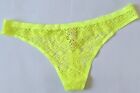 NWT Vintage Victoria's Secret Signature Waist Sheer Crochet Neon Thong Panties L