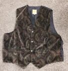 Wah Maker True Outfitters West Paisley Jacquard Western Vest Mens XL Made USA
