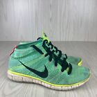 Nike Mens Flyknit Chukka Shoes Green Mid Athletic Sneakers Size 13 INCHES