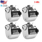 1~4PC 4-Digit Number Dual Clicker Golf Hand Tally Counter Metal Handy Convenient