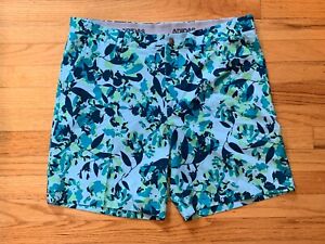Adidas Golf Shorts Mens 36 Blue / Green All over Print Floral / Abstract Stretch