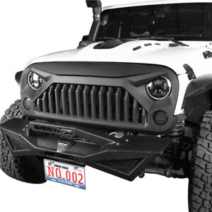 Fit 2007-2018 Jeep Wrangler JK ABS Front Angry Bird Grille Grill Protector Black (For: Jeep)