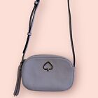 Kate Spade Kourtney Pebbled Lilac Leather Crossbody Camera Bag Tassel Zipper