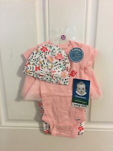 BRAND NEW INFANT GIRL'S  SIZE 0-3 months GERBER 3 PIECE TUTU AND LEGGING OUTFIT