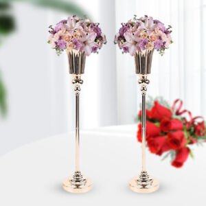 2 Pack DIY Metal Wedding Flower Trumpet Vase Gold Tabletop Centerpieces Decor