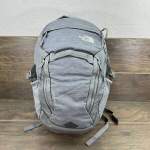 The North Face Surge Backpack Gray Outdoor School Work Travel Bag-READ