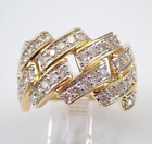 14K Yellow Gold Silver Plated 1.50Ct Round Real Moissanite Men's Cluster Ring