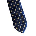 Brooks Brothers 346 Mens Silk Necktie Blue & Gold Tie Made in the USA 57x3” NEW