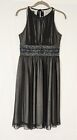 Dress Barn Collection Women's Fancy Sleeveless Dress Sheer Overlay Beaded Size 4