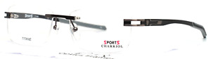 SPORTS CHARRIOL SP23043A C8 Gunmetal Mens Rectangle Rimless Eyeglasses 54-17-135