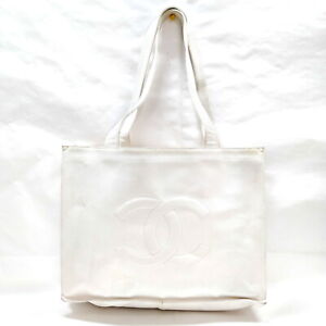 Chanel Tote Bag  Whites Caviar Skin 1370516