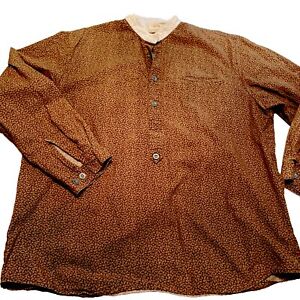 Frontier Classics mens banded brown Large 100% cotton shirt calico pioneer