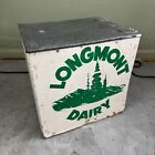 Colorado Longmont Dairy Farms Products Wood Metal Milk Box Crate VTG 60s 70s