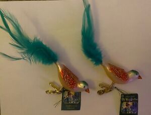 Set Of Old Christmas Ornaments Christmas Birds With Clip On New With Tags