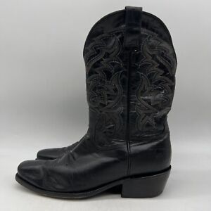 Moon Shine Mad Cat BBM610 Mens Black Leather Pull On Western Boots Size 11 D