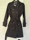 London Fog - Women's Double-Breasted Hooded Trench Coat - Size M