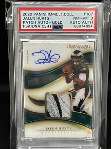 2020 Immaculate Jalen Hurts Gold /25 RARE  Patch Auto RPA RC PSA 8 EBAY 1/1