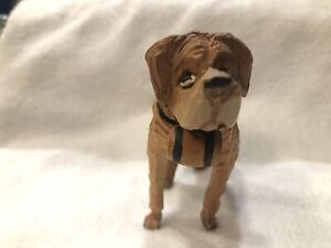 Vintage Miniature Hand Carved Wood Saint Bernard Rescue Dog 2.5” Tall X 4” Long